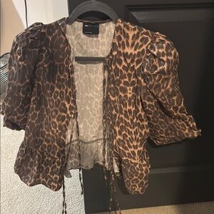 ASOS Leopard Print Blouse - Brown